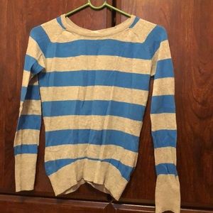 Girls Blue and gray stripes sweater Macys